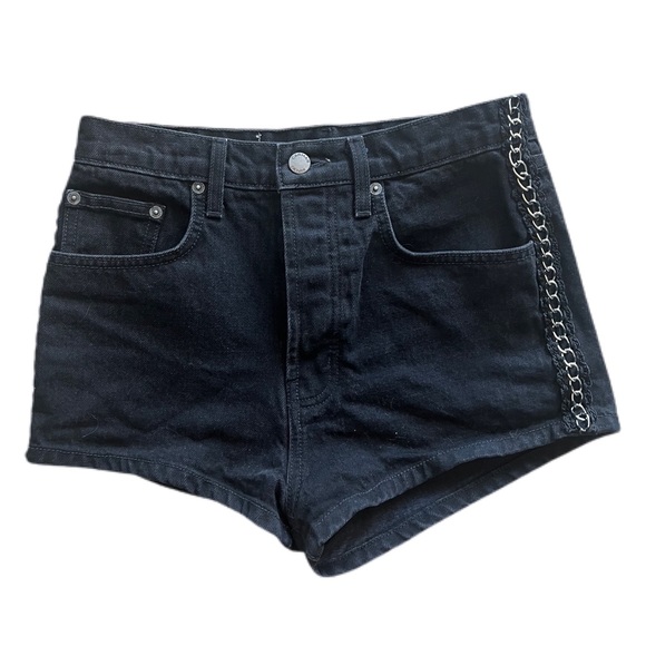 LF Pants - Carmar Titania High Rise Shorts Black with Chains - size 25